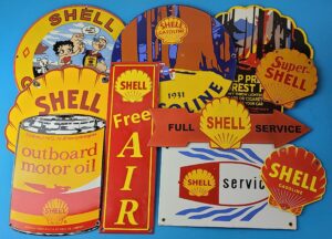 Vintage Porcelain Signs Shell Gasoline