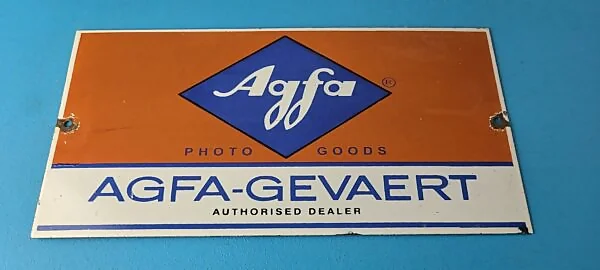 Vintage Agfa Gevaert Sign Photos Camera Manufacturer Gas Pump Porcelain Sign 306105175769 600x270 1