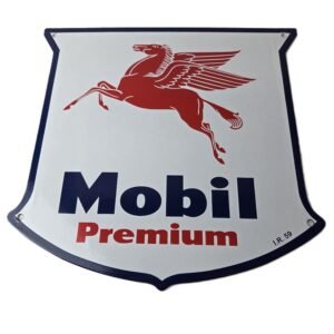 Vintage Mobil Sign – Route 66 Gasoline Pegasus Gas Pump Porcelain Sign