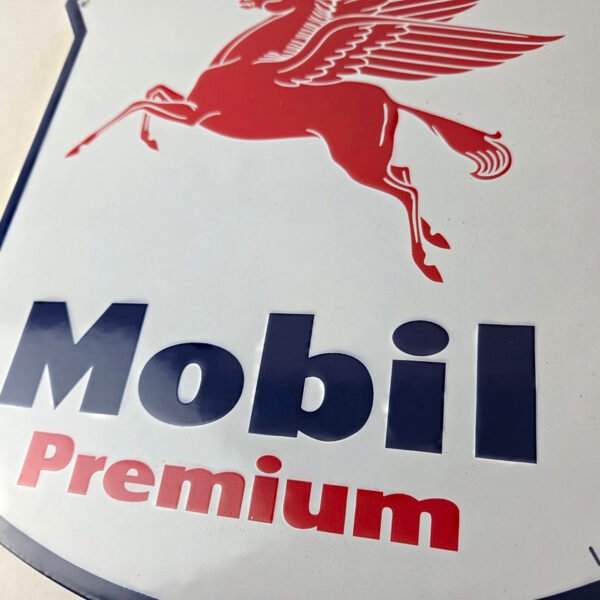 Vintage Mobil Sign – Premium Gasoline Pegasus Gas Pump Porcelain Sign ...