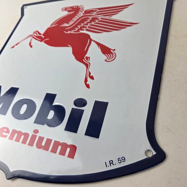 Vintage Mobil Sign – Premium Gasoline Pegasus Gas Pump Porcelain Sign ...