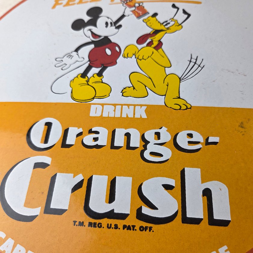 Vintage Porcelain Sign - Orange Crush Beverage Mickey Mouse Gas Station Sign - Image 3