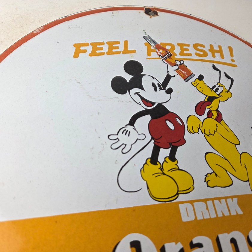Vintage Porcelain Sign - Orange Crush Beverage Mickey Mouse Gas Station Sign - Image 4