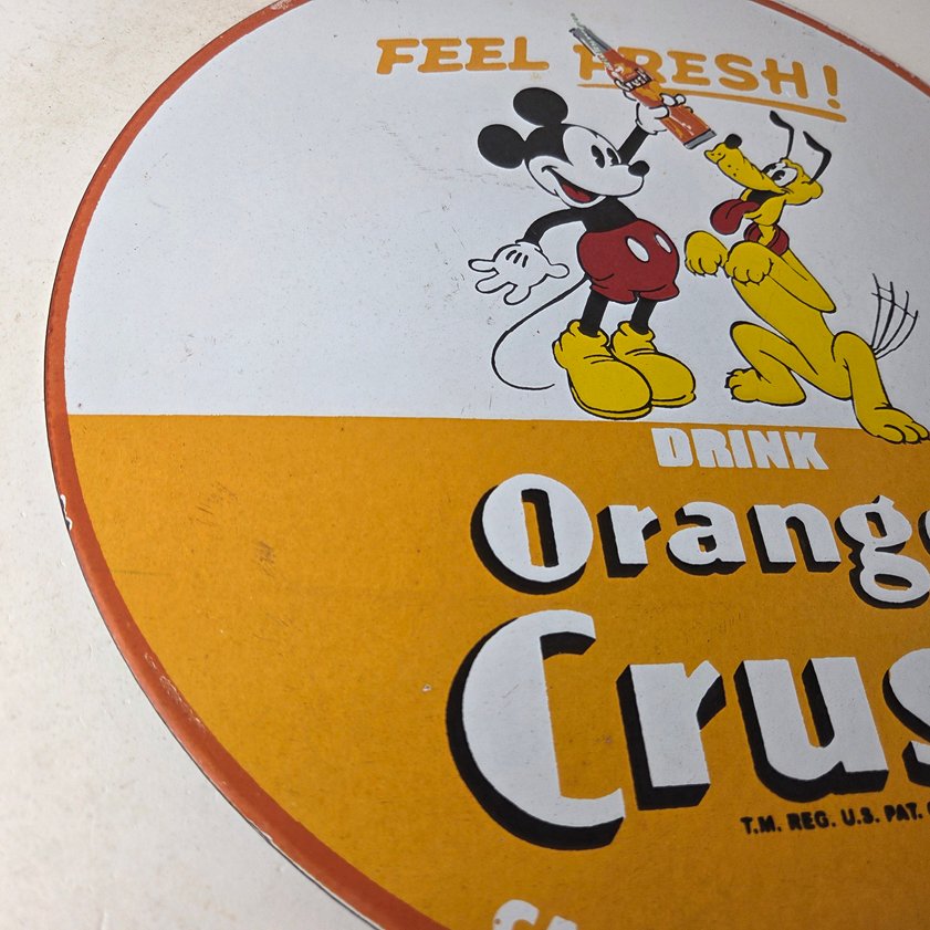 Vintage Porcelain Sign - Orange Crush Beverage Mickey Mouse Gas Station Sign - Image 5