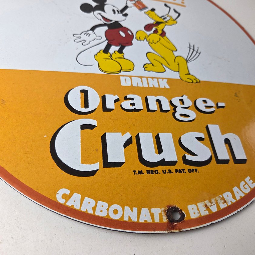 Vintage Porcelain Sign - Orange Crush Beverage Mickey Mouse Gas Station Sign - Image 6
