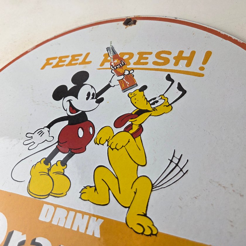 Vintage Porcelain Sign - Orange Crush Beverage Mickey Mouse Gas Station Sign - Image 11