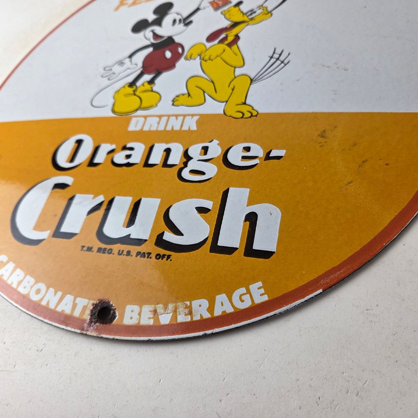Vintage Porcelain Sign - Orange Crush Beverage Mickey Mouse Gas Station Sign - Image 13