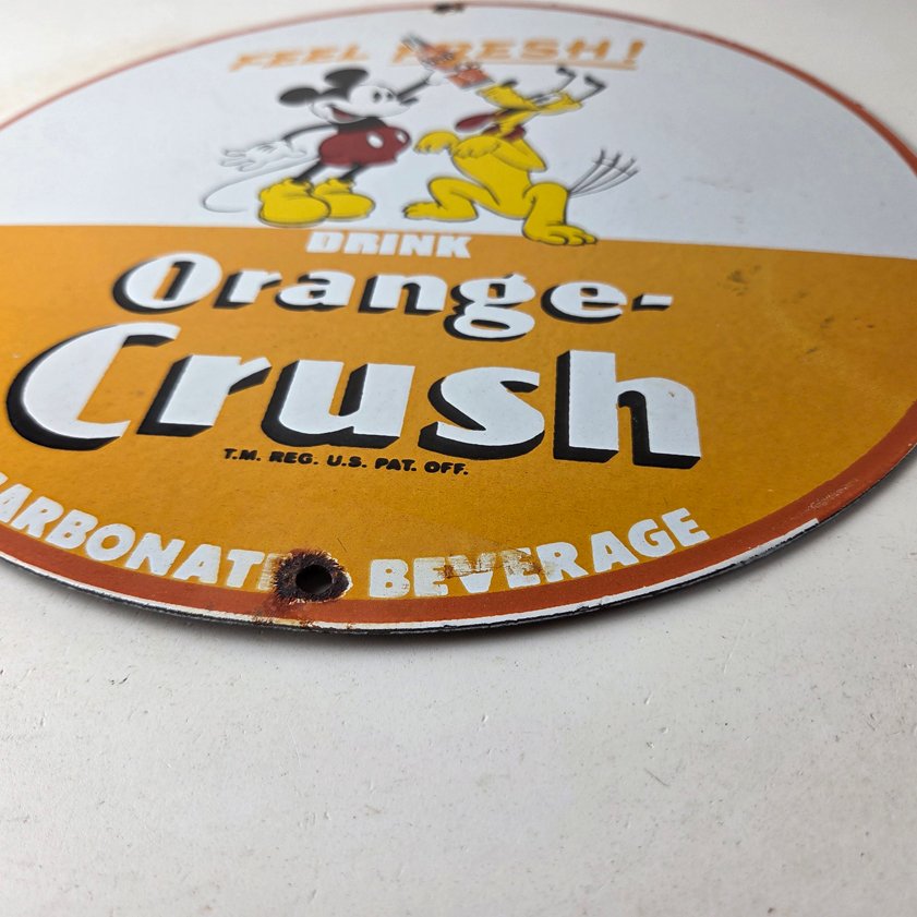 Vintage Porcelain Sign - Orange Crush Beverage Mickey Mouse Gas Station Sign - Image 10