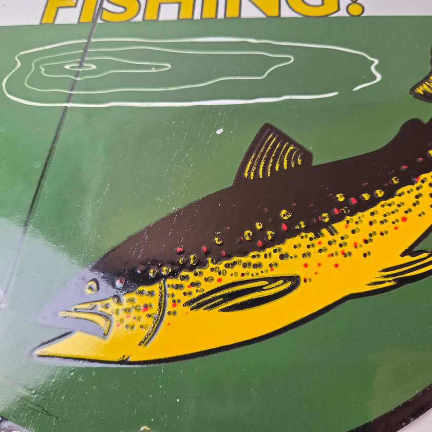 Vintage Rapala Original Minnow Porcelain Sign - Go Fishing Lure Sign - Image 2