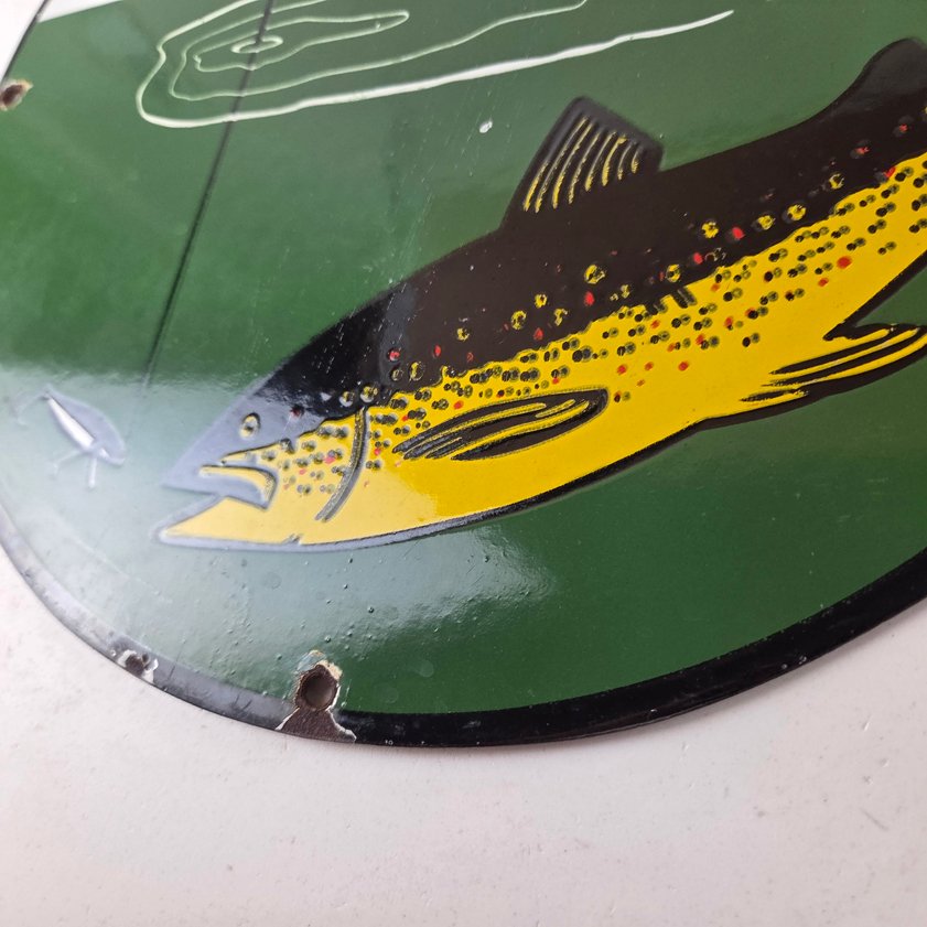 Vintage Rapala Original Minnow Porcelain Sign - Go Fishing Lure Sign - Image 13