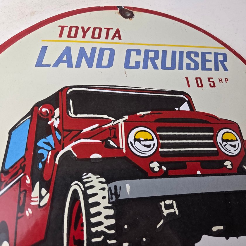 Vintage Toyota Sign - Automobile Land Cruiser Motors Gas Pump Porcelain Sign - Image 4