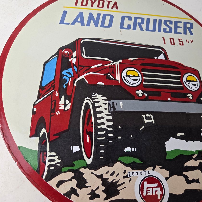 Vintage Toyota Sign - Automobile Land Cruiser Motors Gas Pump Porcelain Sign - Image 5