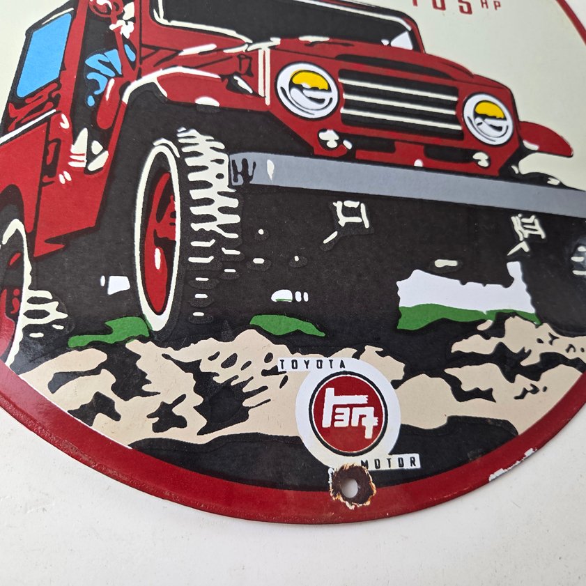 Vintage Toyota Sign - Automobile Land Cruiser Motors Gas Pump Porcelain Sign - Image 10