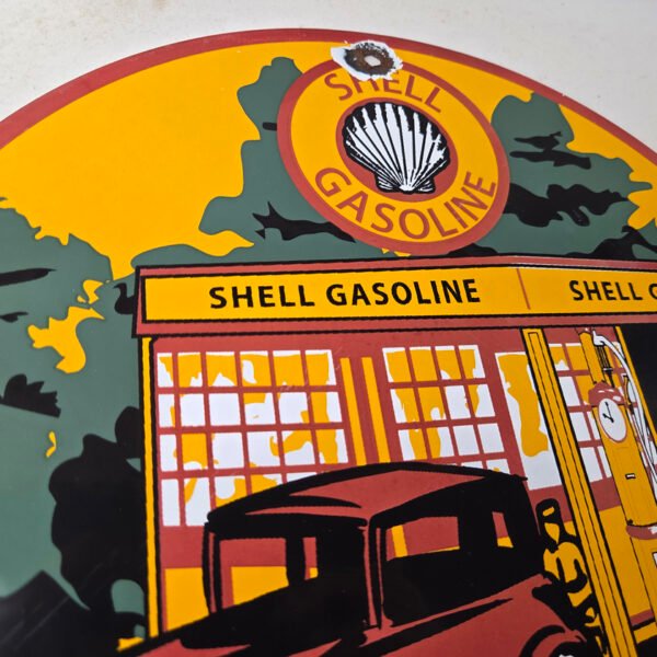 Vintage Shell Clam Gasoline Sign | Vintage Porcelain Signs