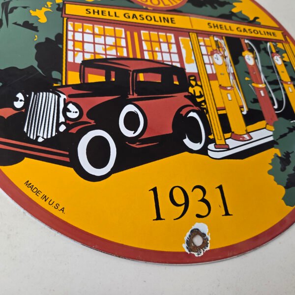 Shell Gasolineposter Vintage Shell Clam Gasoline Sign | Vintage Porcelain Signs