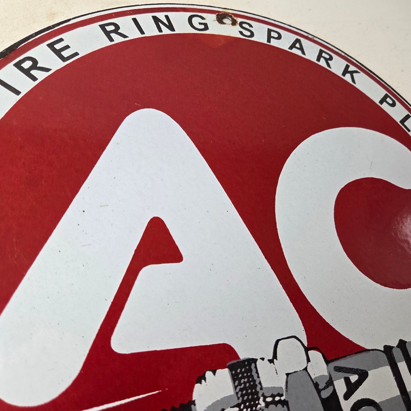 Vintage AC Spark Plugs Sign - Mechanic Automotive Garage Shop Gas Pump Sign - Image 12