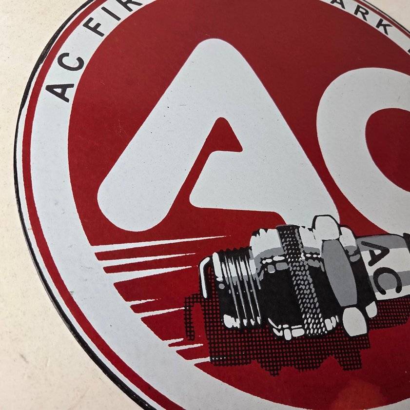 Vintage AC Spark Plugs Sign - Mechanic Automotive Garage Shop Gas Pump Sign - Image 13