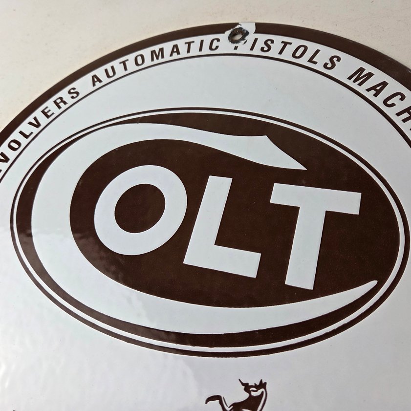 Vintage Colt Firearms Sign - Porcelain Pistols Guns Ammo Gas Service Pump Sign - Image 11
