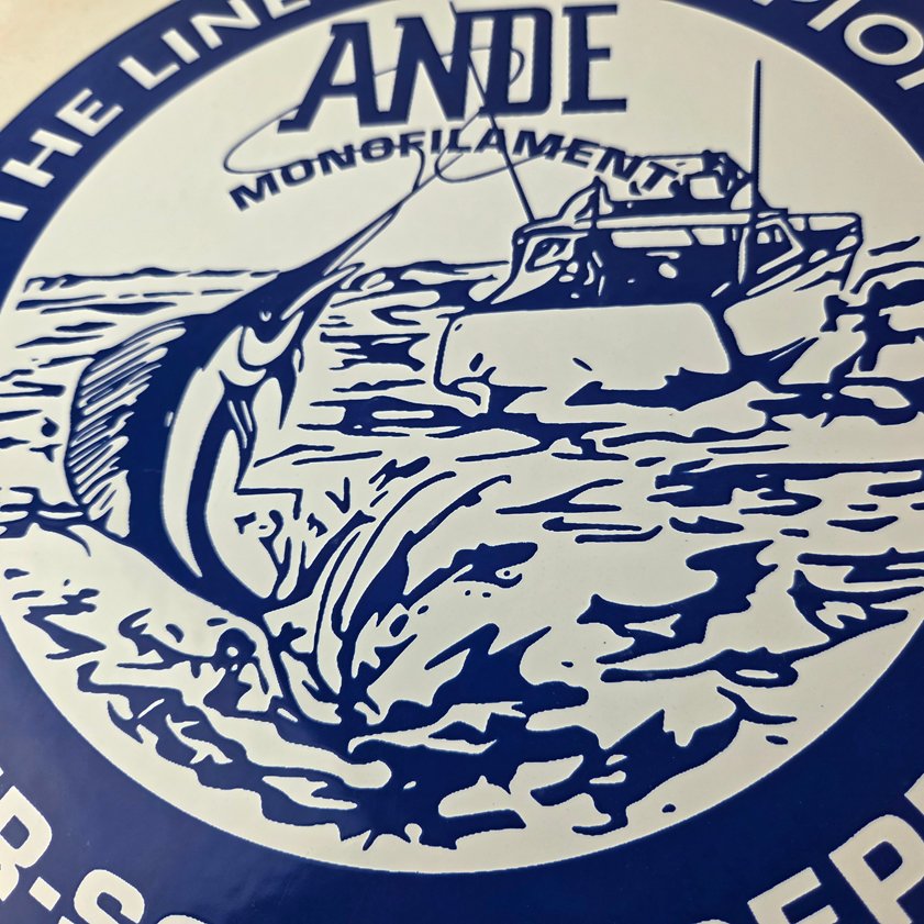 Vintage Ande Monofilament Sign - Fishing Line Tackle Gas Service Pump Sign - Image 3