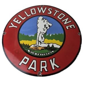 Vintage porcelain gas pump plate signs