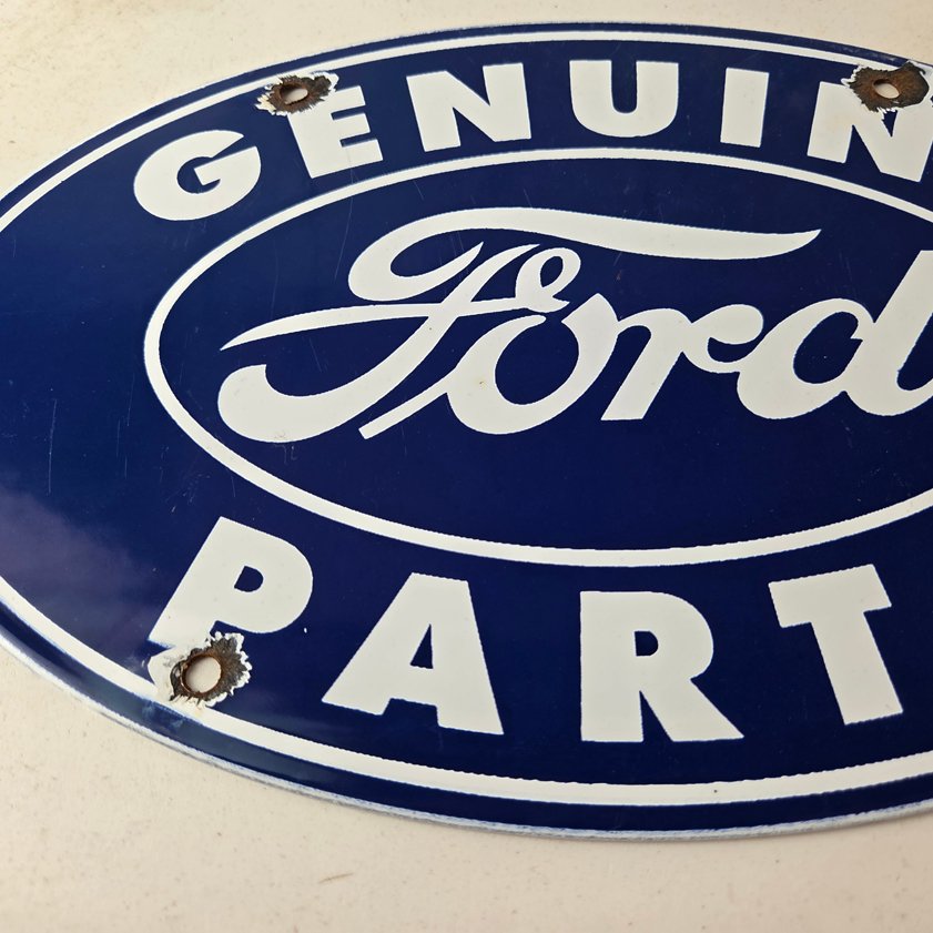 Vintage Ford Automobile Sign - Gas Car Service Station Pump Motor Porcelain Sign - Image 3