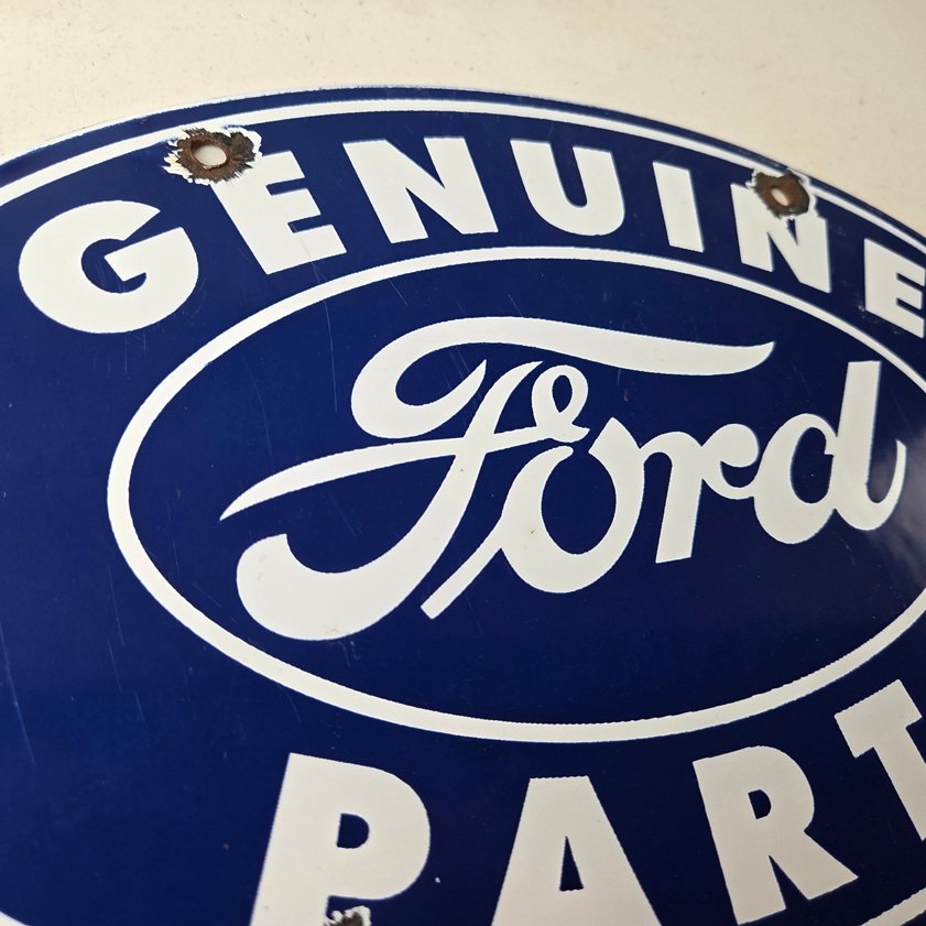 Vintage Ford Automobile Sign - Gas Car Service Station Pump Motor Porcelain Sign - Image 4