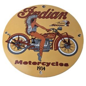 Vintage Indian Gasoline Sign - Classic Native American Gas Pump Pump Nozzle Sign