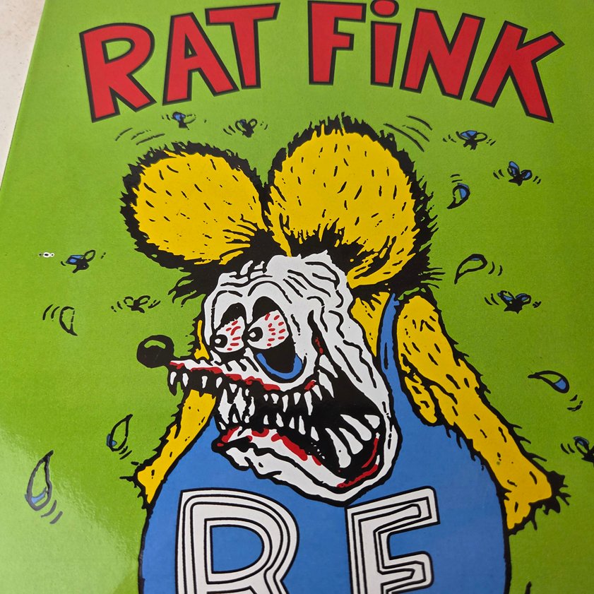 Vintage Rat Fink Sign - Big Daddy Roth Gas Pump Porcelain Garage Shop Sign - Image 2