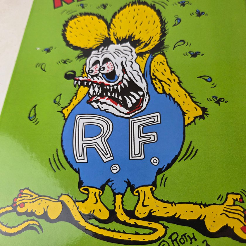 Vintage Rat Fink Sign - Big Daddy Roth Gas Pump Porcelain Garage Shop Sign - Image 3