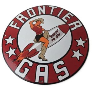 Vintage porcelain gas pump plate signs