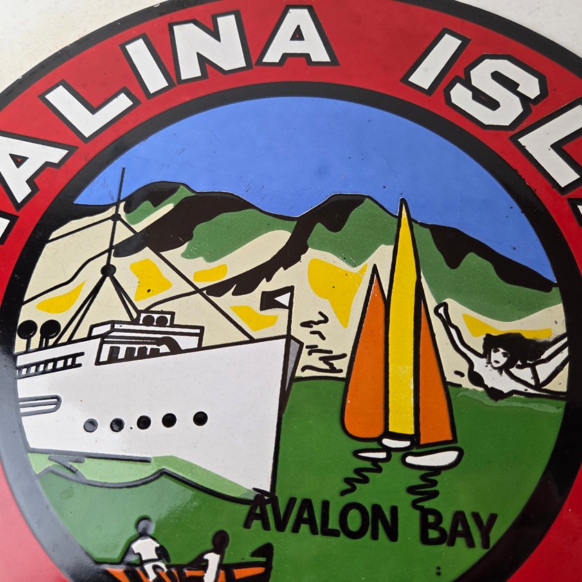 Vintage Catalina Island California Sign - Gas Pump Porcelain Advertising Sign - Image 10
