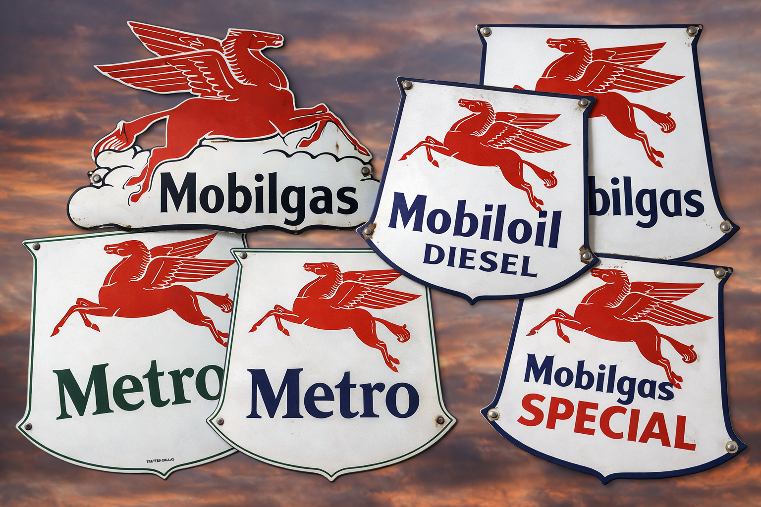 Mobilgas Porcelain Sign
