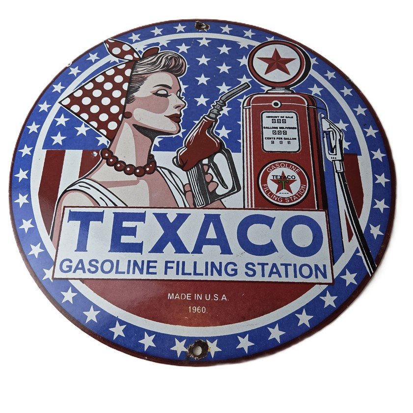 porcelain gas pump plate signs