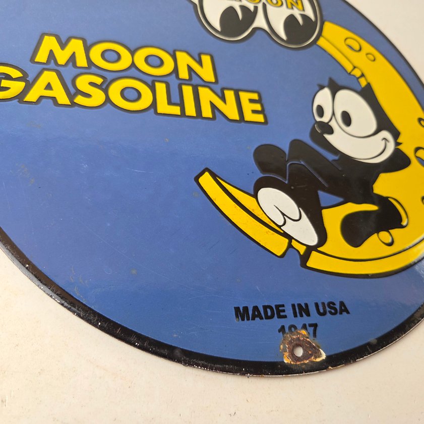 Vintage Moon Eyes Sign - Speed Equipment Felix the Cat Porcelain Gas Pump Sign - Image 10
