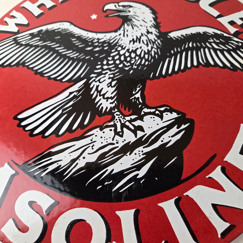 Vintage White Eagle Gasoline Sign - Gas Pump Station Porcelain Sign - Image 3