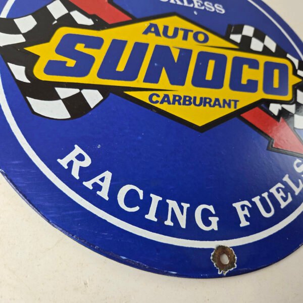 Vintage Sunoco Racing Fuels Sign – Gas Service Station Porcelain Pump ...