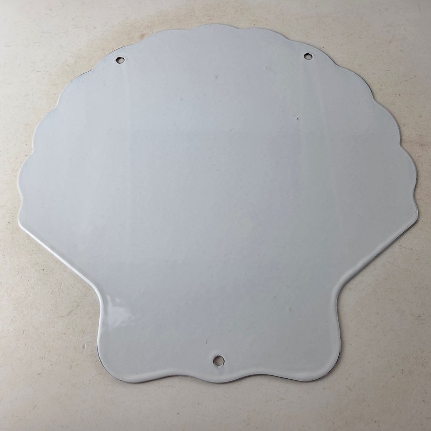 Vintage Shell Gasoline Sign - Rest Rooms Porcelain Gas Pump Plate Sign - Image 5