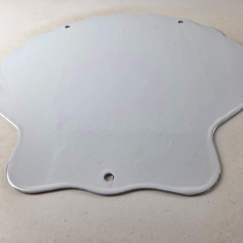 Vintage Shell Gasoline Sign - Rest Rooms Porcelain Gas Pump Plate Sign - Image 7