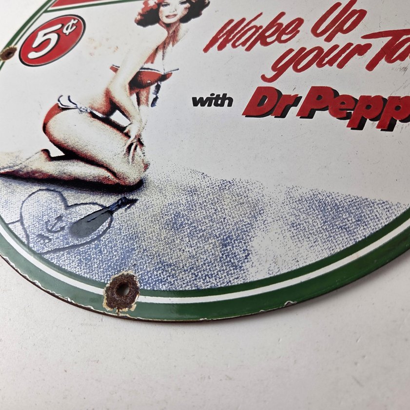 Vintage Dr Pepper Sign - Porcelain Cola Soda Beverage Gas Station Advertise Sign - Image 13
