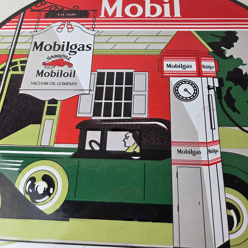 Vintage Mobilgas Sign - Gargoyle Mobil Filling Station Porcelain Gas Pump Sign - Image 2