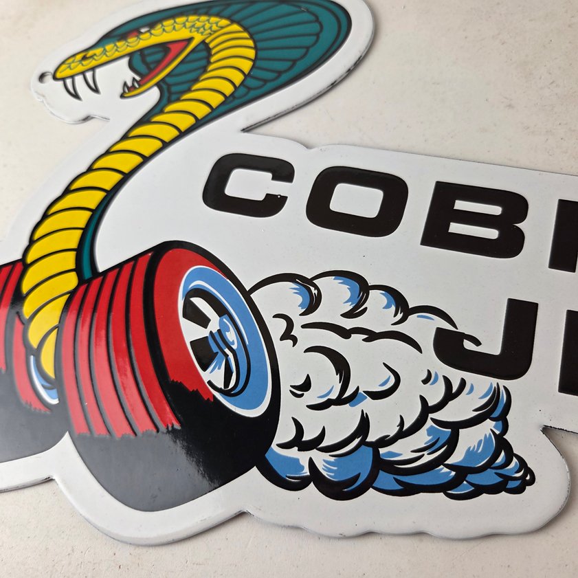 Vintage Ford Sign - Cobra Jet Sales Service Shelby Gas Oil Porcelain Sign - Image 3