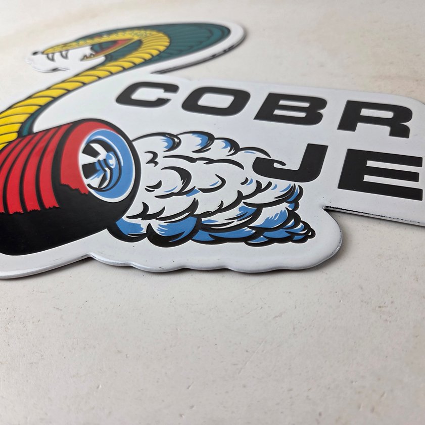 Vintage Ford Sign - Cobra Jet Sales Service Shelby Gas Oil Porcelain Sign - Image 10