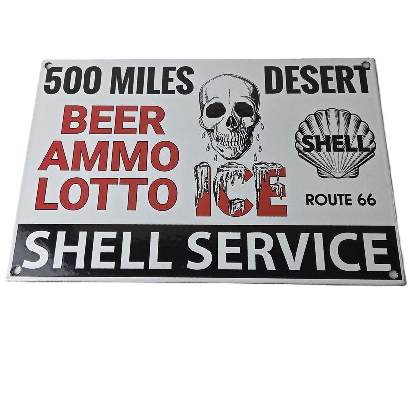 Vintage porcelain gas pump plate signs