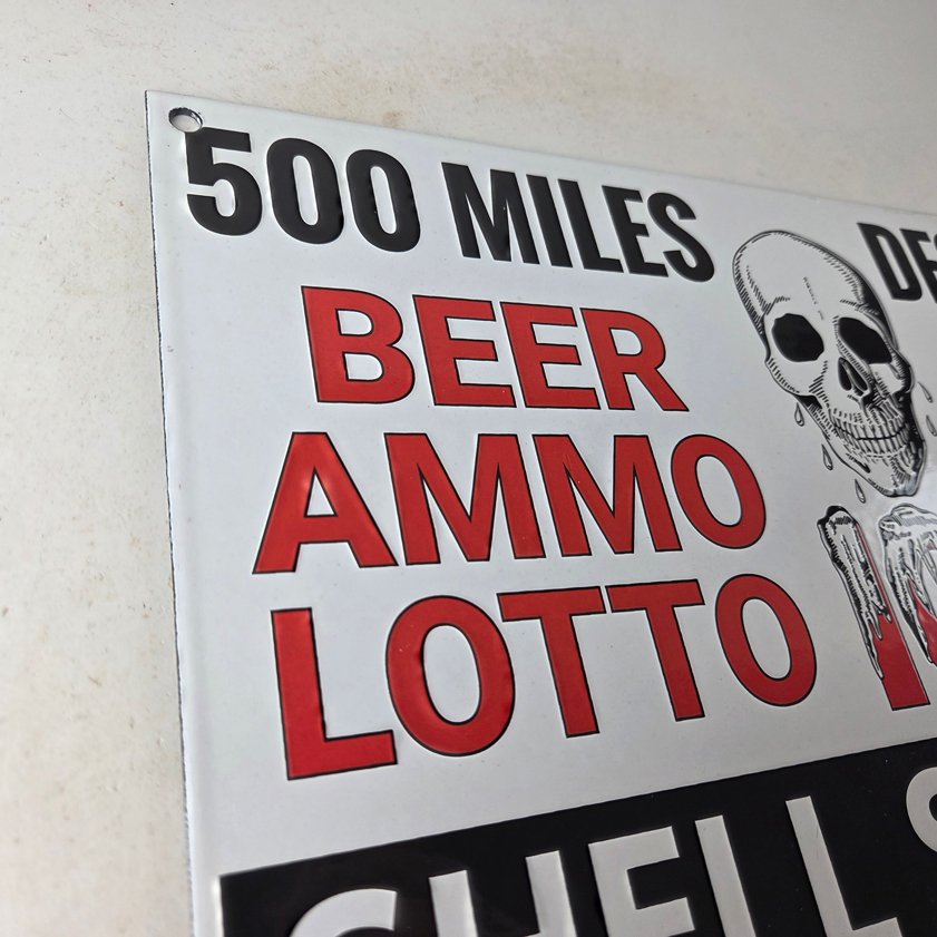 Vintage Shell Gasoline Sign - Route 66 Beer Ammo Ice Desert Pump Porcelain Sign - Image 4