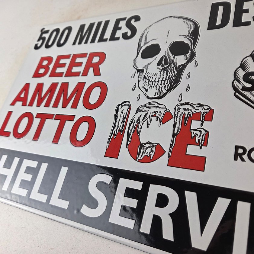 Vintage Shell Gasoline Sign - Route 66 Beer Ammo Ice Desert Pump Porcelain Sign - Image 13