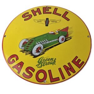 Vintage porcelain gas pump plate signs