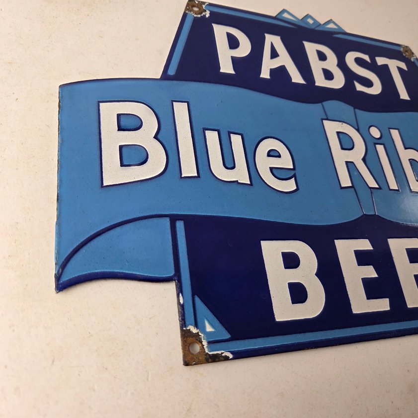 Vintage Pabst Beer Sign - Adult Beverage Blue Ribbon Gas Station Porcelain Sign - Image 5