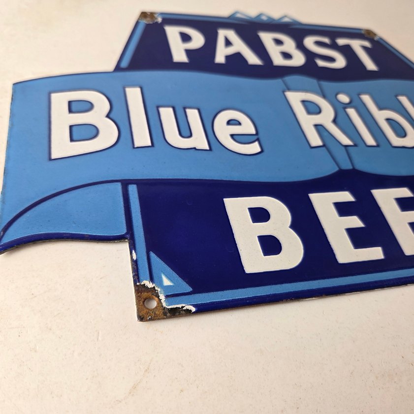 Vintage Pabst Beer Sign - Adult Beverage Blue Ribbon Gas Station Porcelain Sign - Image 6