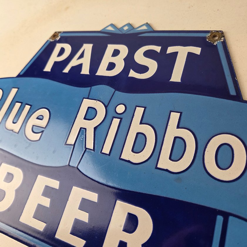 Vintage Pabst Beer Sign - Adult Beverage Blue Ribbon Gas Station Porcelain Sign - Image 11