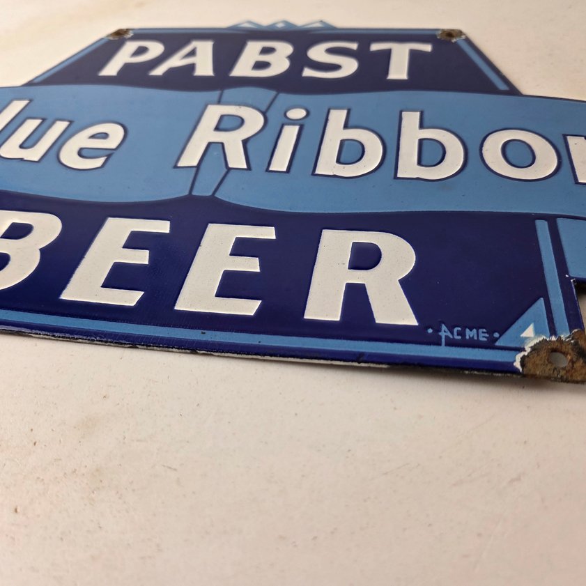 Vintage Pabst Beer Sign - Adult Beverage Blue Ribbon Gas Station Porcelain Sign - Image 10